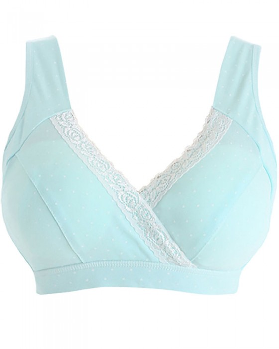 MOOIMOM B6886 CROSSOVER MATERNITY & NURSING BRA - TIFANY BLUE L